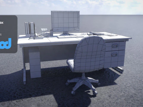 Office Desk 3D Model