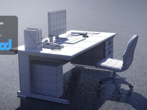 Office Desk Modelo 3D