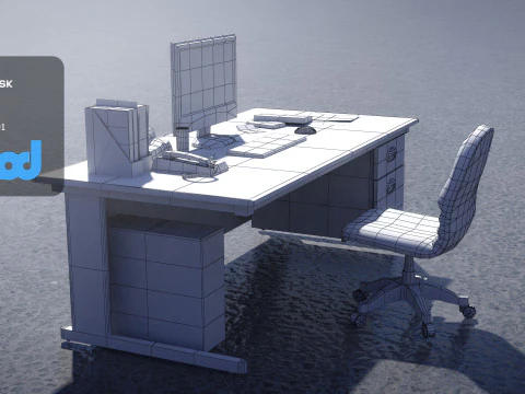 Office Desk 3D Model