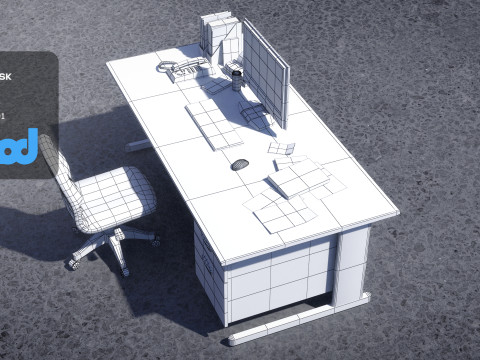 Office Desk Modelo 3D