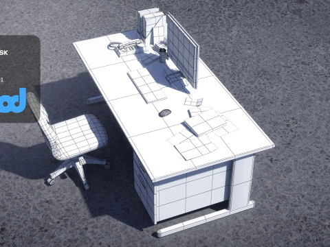 Office Desk 3D Model