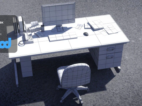Office Desk 3D Model