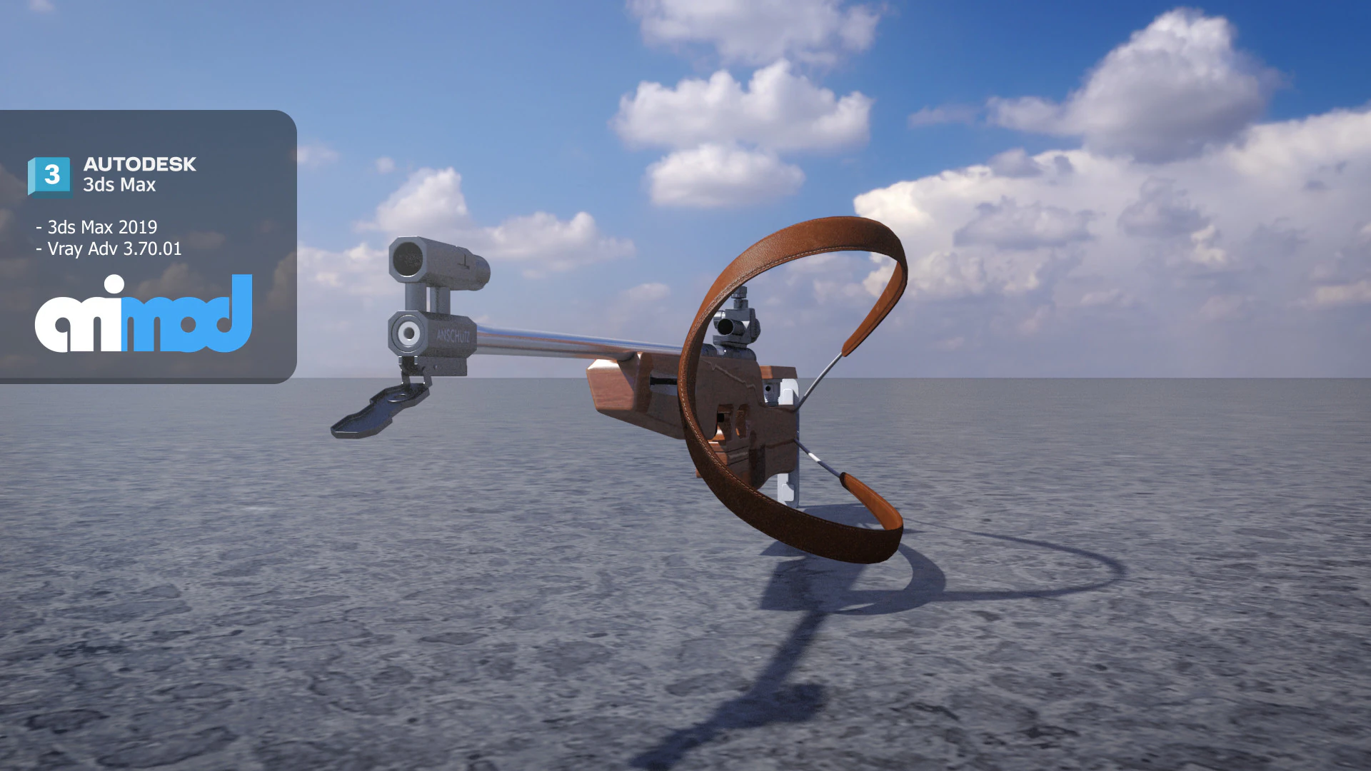 Biathlon Rifle 3D Model .c4d .max .obj .3ds .fbx .stl .blend