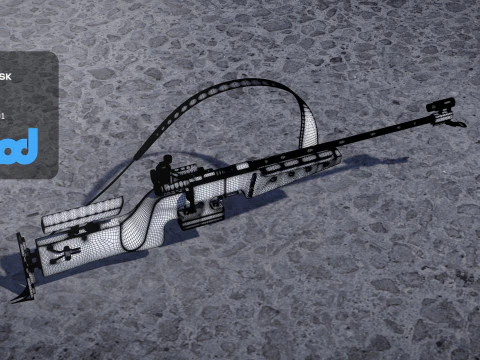 Biathlon Rifle 3D Model