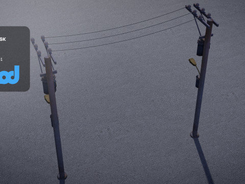Electric Line Pole 3D Model