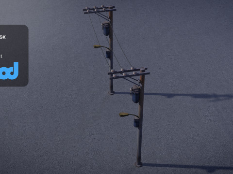 Electric Line Pole 3D Model