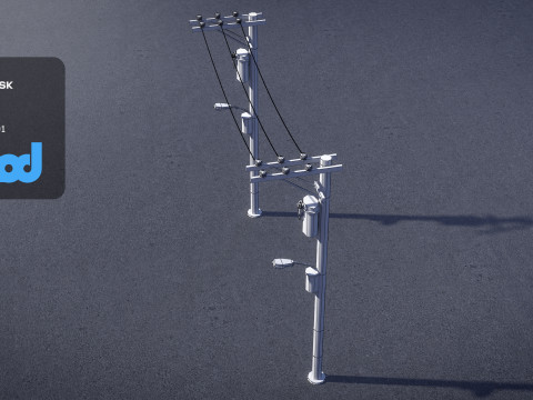 Electric Line Pole 3D Model