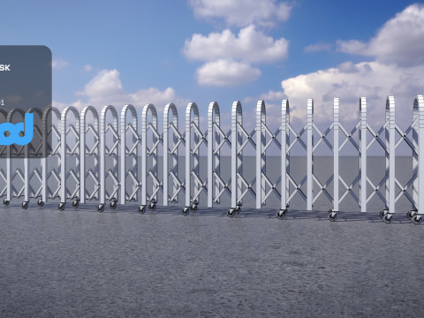 Sliding Electric Gates 3D Model