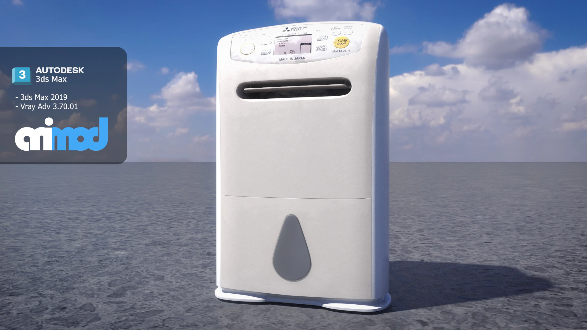 Dehumidifier 3D Model .c4d .max .obj .3ds .fbx .stl .blend 