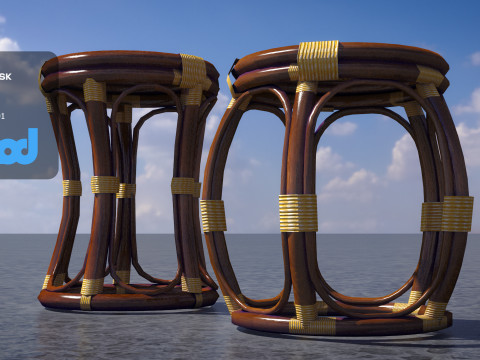 Bamboo Stool 3D Модель