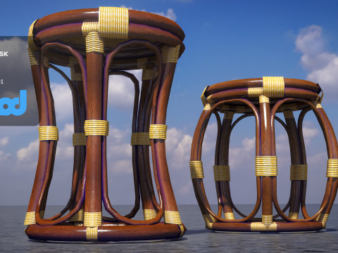 Bamboo Stool 3D Модель