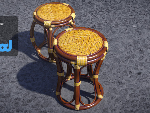 Bamboo Stool 3D Модель