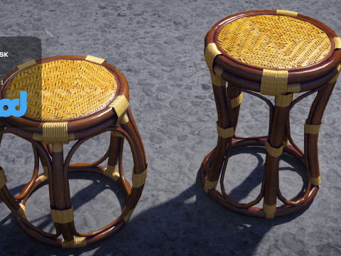 Bamboo Stool 3D Модель