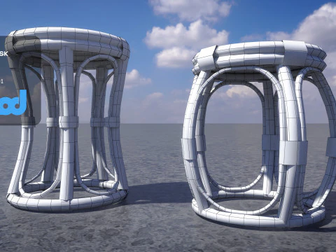 Sgabello in bamb&ugrave; Modello 3D