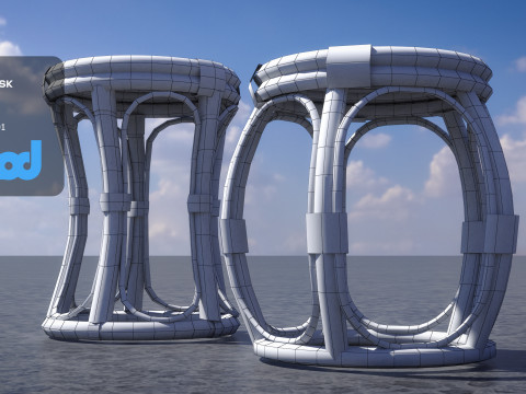 Bamboo Stool 3D Модель