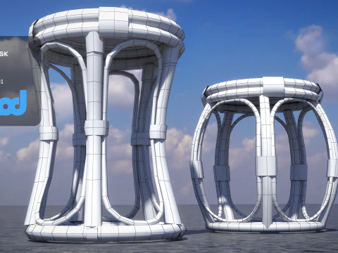 Sgabello in bamb&ugrave; Modello 3D