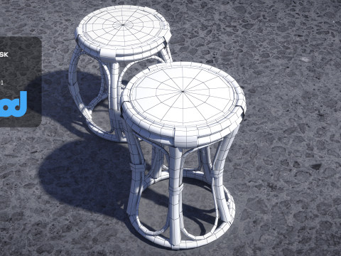 Bamboo Stool 3D Модель