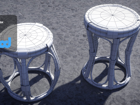 Bamboo Stool 3D Модель