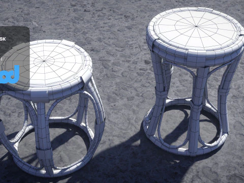 Sgabello in bamb&ugrave; Modello 3D