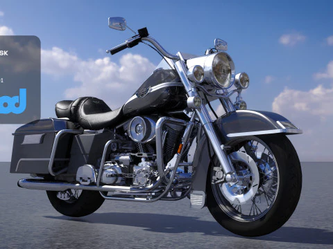 Classic Motorcycle 3D Model