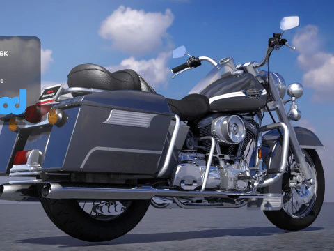 Classic Motorcycle 3D Model
