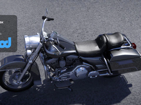 Classic Motorcycle 3D Model