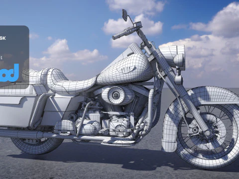 Classic Motorcycle 3D Model