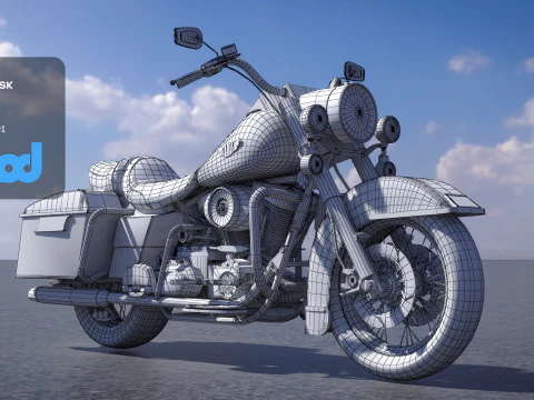 Classic Motorcycle 3D Model