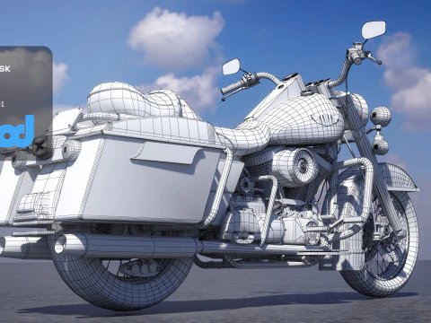 Classic Motorcycle 3D Model