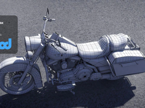 Classic Motorcycle 3D Model
