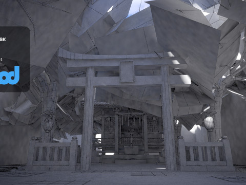 Japanese Small Shrine Temple 0002 3D Model