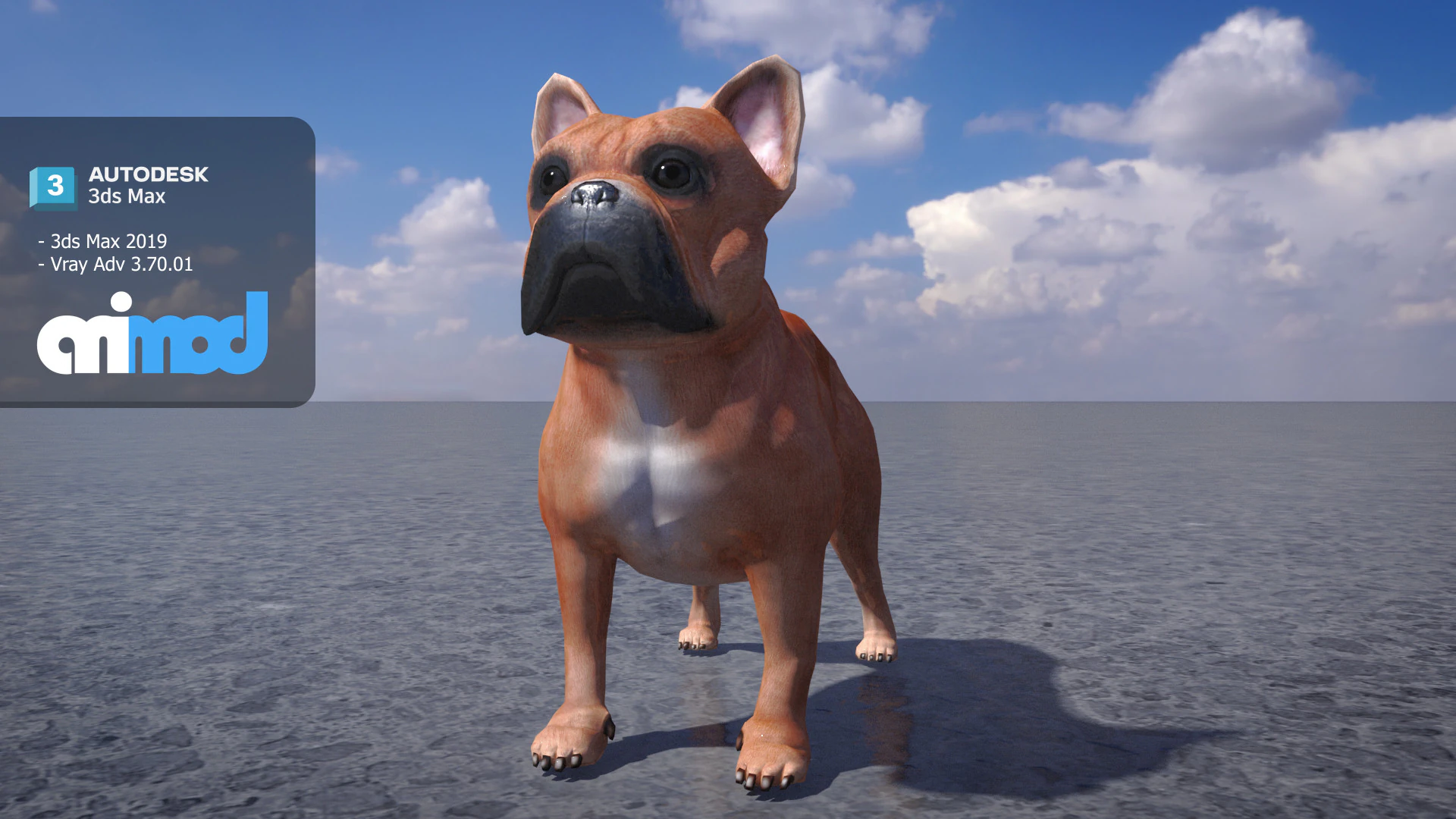 French Bulldog 3D Model .c4d .max .obj .3ds .fbx .stl .blend