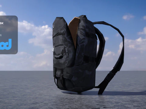 バックパックを開いた状態 3Dモデル