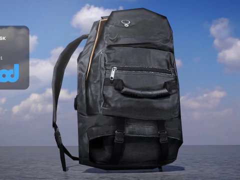 バックパックを開いた状態 3Dモデル
