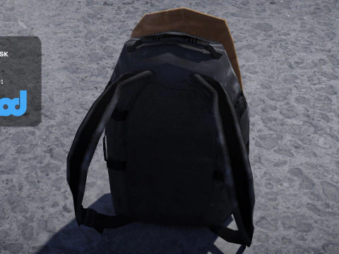 バックパックを開いた状態 3Dモデル