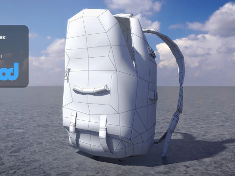 バックパックを開いた状態 3Dモデル