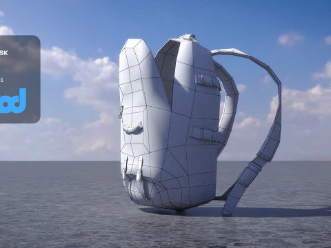 バックパックを開いた状態 3Dモデル