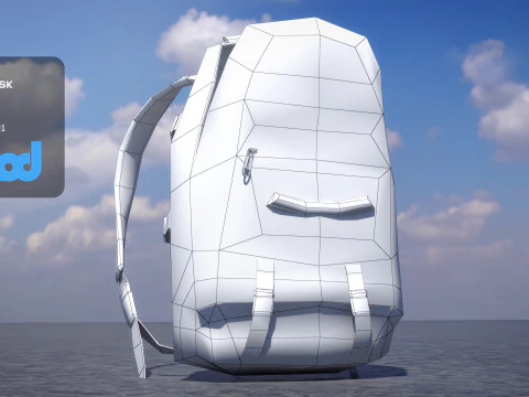 バックパックを開いた状態 3Dモデル