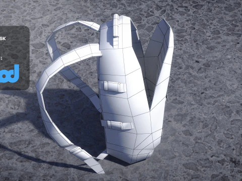 バックパックを開いた状態 3Dモデル