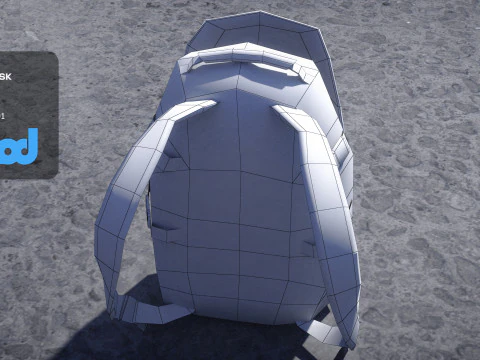 バックパックを開いた状態 3Dモデル