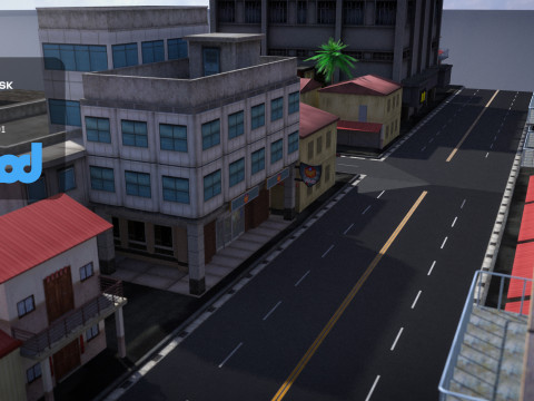 Countryside Street 01 3D-Modell