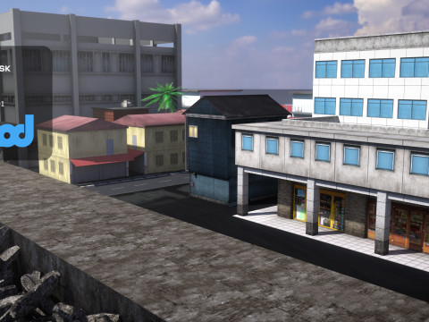 Countryside Street 01 3D-Modell