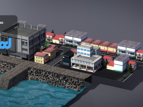 Countryside Street 01 3D-Modell