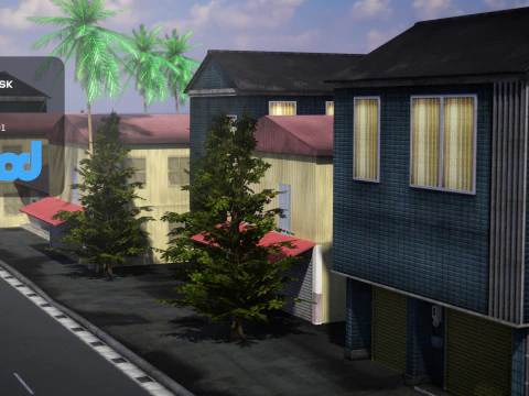 Countryside Street 02 3D Model