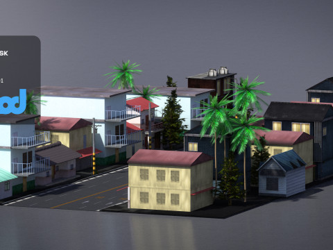 Countryside Street 02 Model 3D