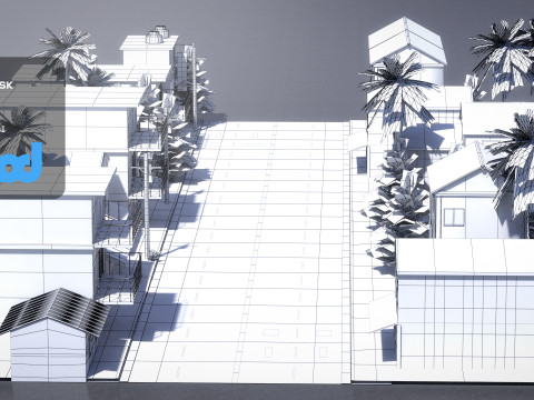 Countryside Street 02 Model 3D
