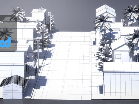 Countryside Street 02 3D Model