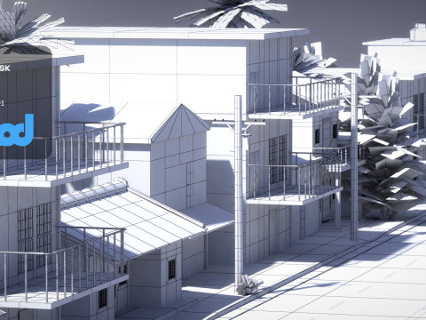 Countryside Street 02 Model 3D