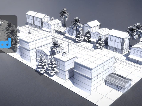 Countryside Street 02 3D Model