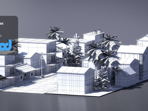 Countryside Street 02 Model 3D